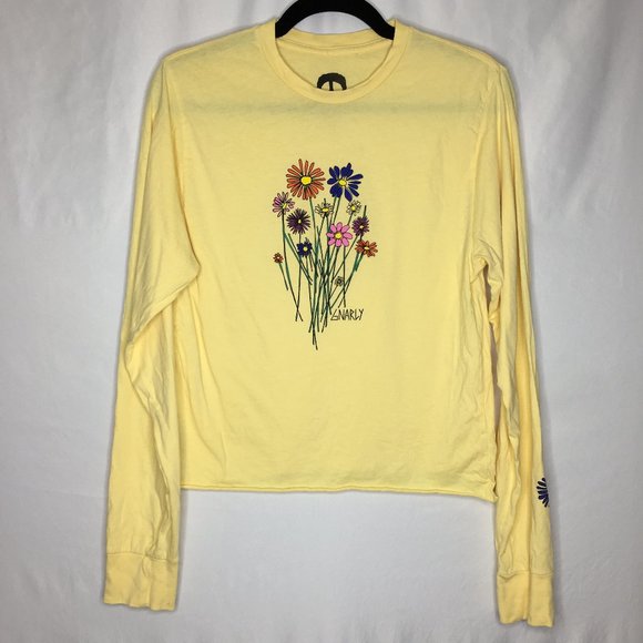 Gnarly flower long sleeve graphic tee AU10 - Picture 1 of 3